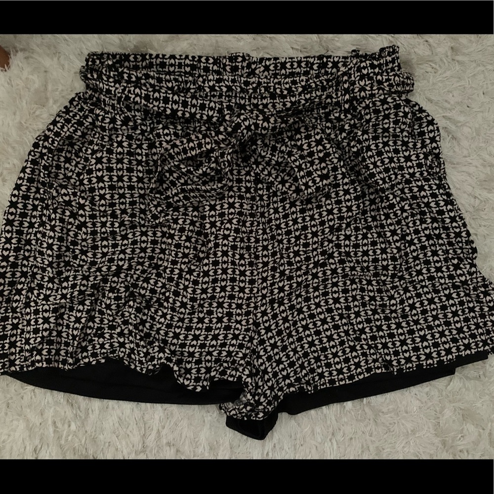 Black and white shorts